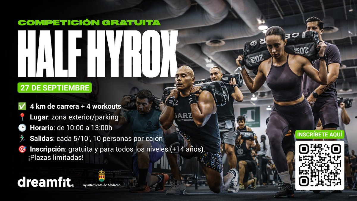 Vuelve a entrenar con Dreamfit:
✨ Clases y actividades únicas durante la Semana Europea del Deporte
👉 dreamfit.es/noticias/seman… (exclusivas para clientes).  
✨ Y como novedad… Competición de Half Hyrox en Dreamfit Alcorcón (Madrid), gratuita y abierta a todos. 

#dreamfit
