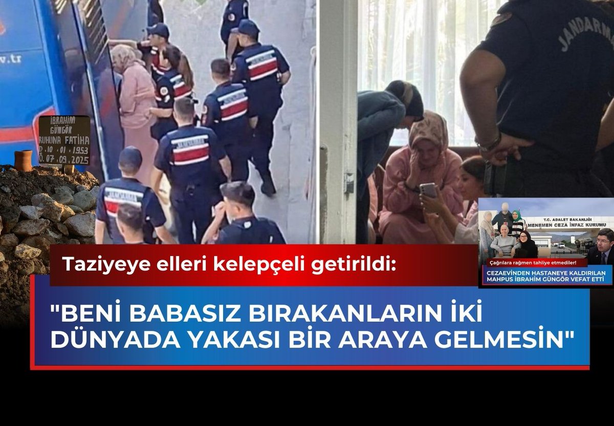 Taziyeye elleri kelepçeli getirildi: ‘Beni babasız bırakanların iki dünyada da yakası bir araya gelmesin’ boldmedya.com/2025/09/11/taz…