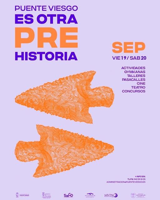 ¡Vuelve la #Prehistoria a #PuenteViesgo (#Cantabria)!. Los próximos 19 y 20 de septiembre, el pueblo se transforma en un ambiente prehistórico con talleres, concursos, teatro y actividades para toda la familia.
V:🎦
S:🔥