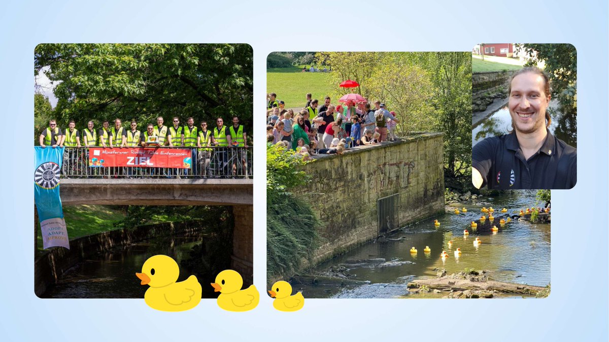 Am Samstag fand das 12. Entenrennen des Round Table 48 Münster statt! 🐤🚣 
Wir freuen uns sehr, dass wir dieses großartige Event als Sponsor unterstützen konnten.
Mit jedem Los wird die wichtige Arbeit der UKM-Clinic-Clowns für Kinder im Krankenhaus gefördert.
Ein besonderes