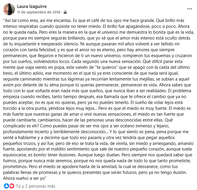 De cuando (te) escribía y (te) pensaba cada segundo