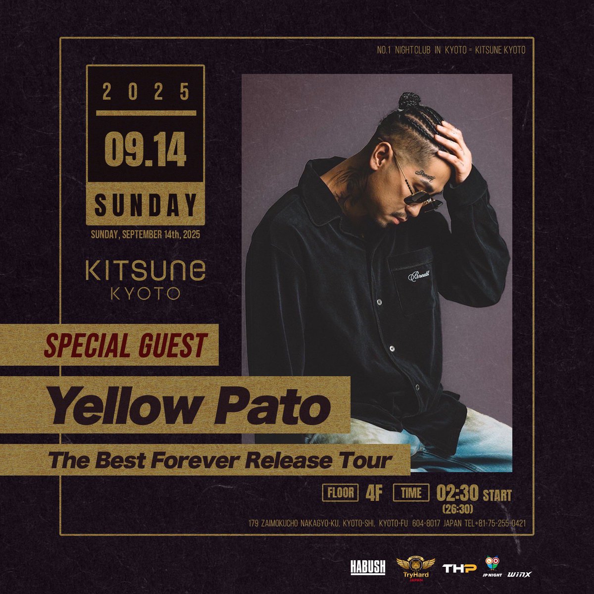 明日から
YELLOW PATO
"The Best Forever Tour"
12日 ART NIGHT CLUB 仙台
13日 PICCADILLY 大阪
14日 KITSUNE 京都

3日間駆け抜けます🔥
近隣の皆さん是非お越しください。
