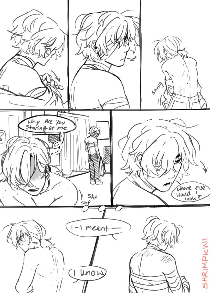 shrimpkini's tweet photo. Context? Idk they had to change in a medical room. Maybe for inspections of any ability-related damage after a mission. The world is your oyster.

#太中 #skk https://t.co/GPQfaUwVnZ