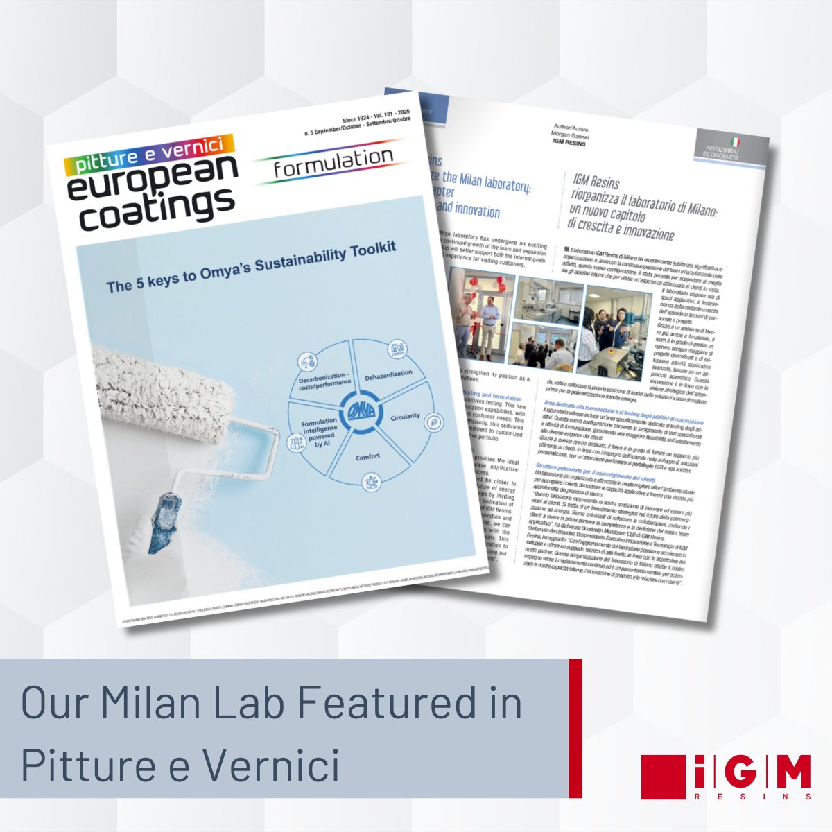Behind every innovation is a story worth telling and we’re proud to see our journey featured in the September/October issue of Pitture e Vernici.

The article offers an in-depth look at the reorganization of our Milan Laboratory:
online.fliphtml5.com/fwvbn/szqq/#p=…