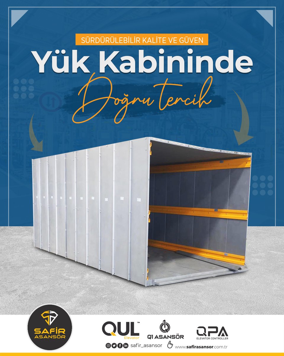 SafirAsansor's tweet image. Ağır yükler için güvenli taşıma, dayanıklı yapı ve maksimum verimlilik!
Safir Asansör olarak, yüksek taşıma kapasitesine sahip yük kabinlerimizle endüstriyel projelerinize özel çözümler sunuyoruz.

#yükasansörü 
#asansorsistemleri
#FreightElevator
#ElevatorSystems