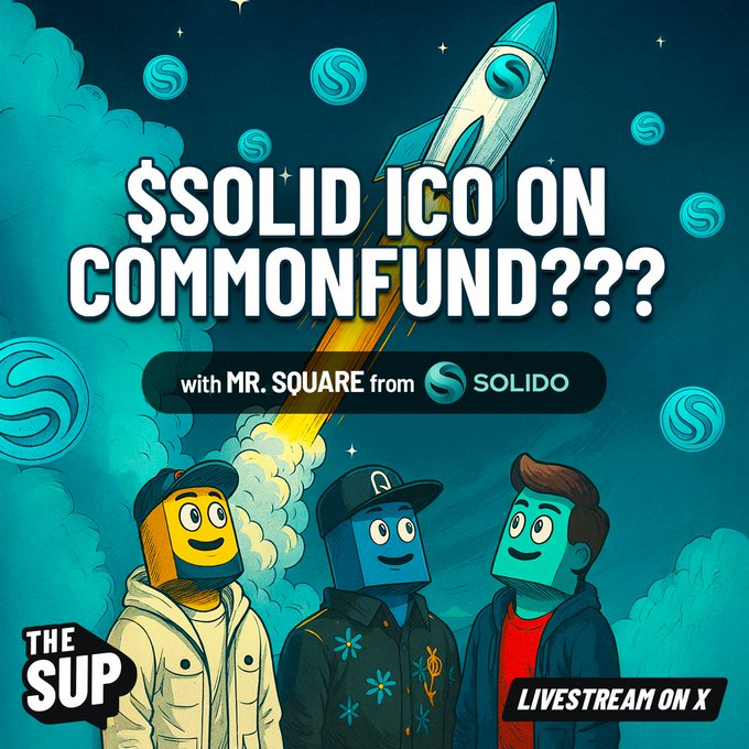 MoonBoy0X's tweet photo. 👀 Is @SolidoMoney about to drop their ICO???

Today on The SUP, we press @solid_square for all the alpha on Solido’s upcoming ICO on CommonFund 🔥

⏰ Live today at 3PM UTC
🎯 Citadel participants — you don’t want to miss this!

#Supra #Solido #CommonFund https://t.co/JEWROEOJaM