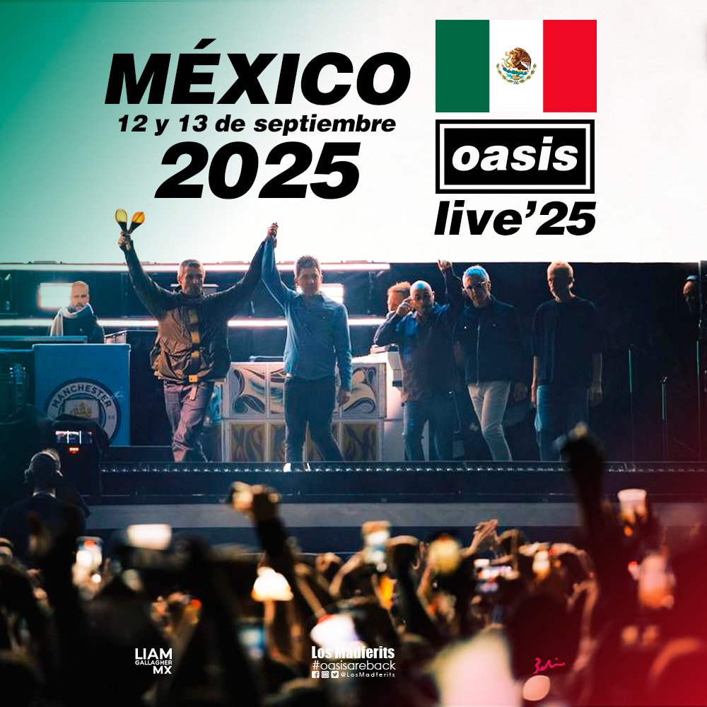 LosMadferits's tweet image. México 🇲🇽 recibe a @oasis este 12 y 13 de septiembre como parte de su tour LIVE&apos;25, gracias por regresar a nuestro país.

Gracias por regresar ❤️
Atte. Beli @belyla

@liamgallagher @NoelGallagher @boneheadspage #AndyBell @gemarcherbe #JoeyWaronker
#OasisLive25 #oasismx