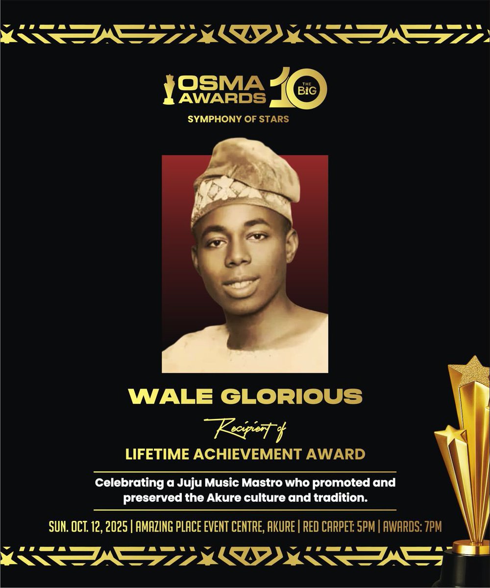54 years after his tragic death at the tender age of 29, We will be celebrating the life of *Wale Glorious.*

Akure as we remember and celebrate our very own music legend whose music still transcends to this generation.

#10thosmas