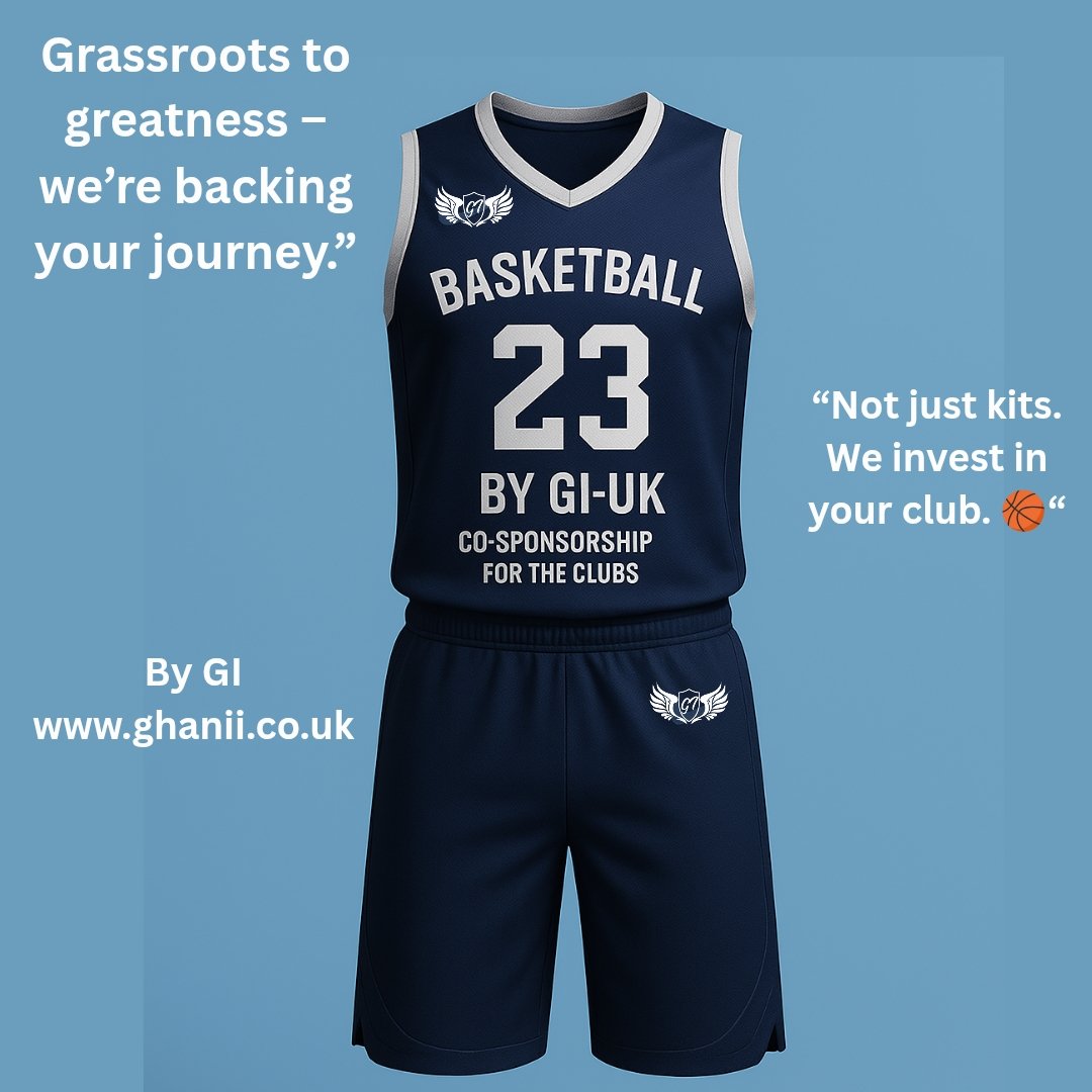 ghaniindus's tweet photo. 🏀 Introducing the Sleek GI-UK Basketball Kit – where style meets performance.
Built with premium dye-sublimation, delivering vibrant colors, durability, and a modern professional look.
💡 And here’s the game-changer → Co-Sponsorship support for clubs.
#GrassrootsBasketball https://t.co/ok3ziRhtnN