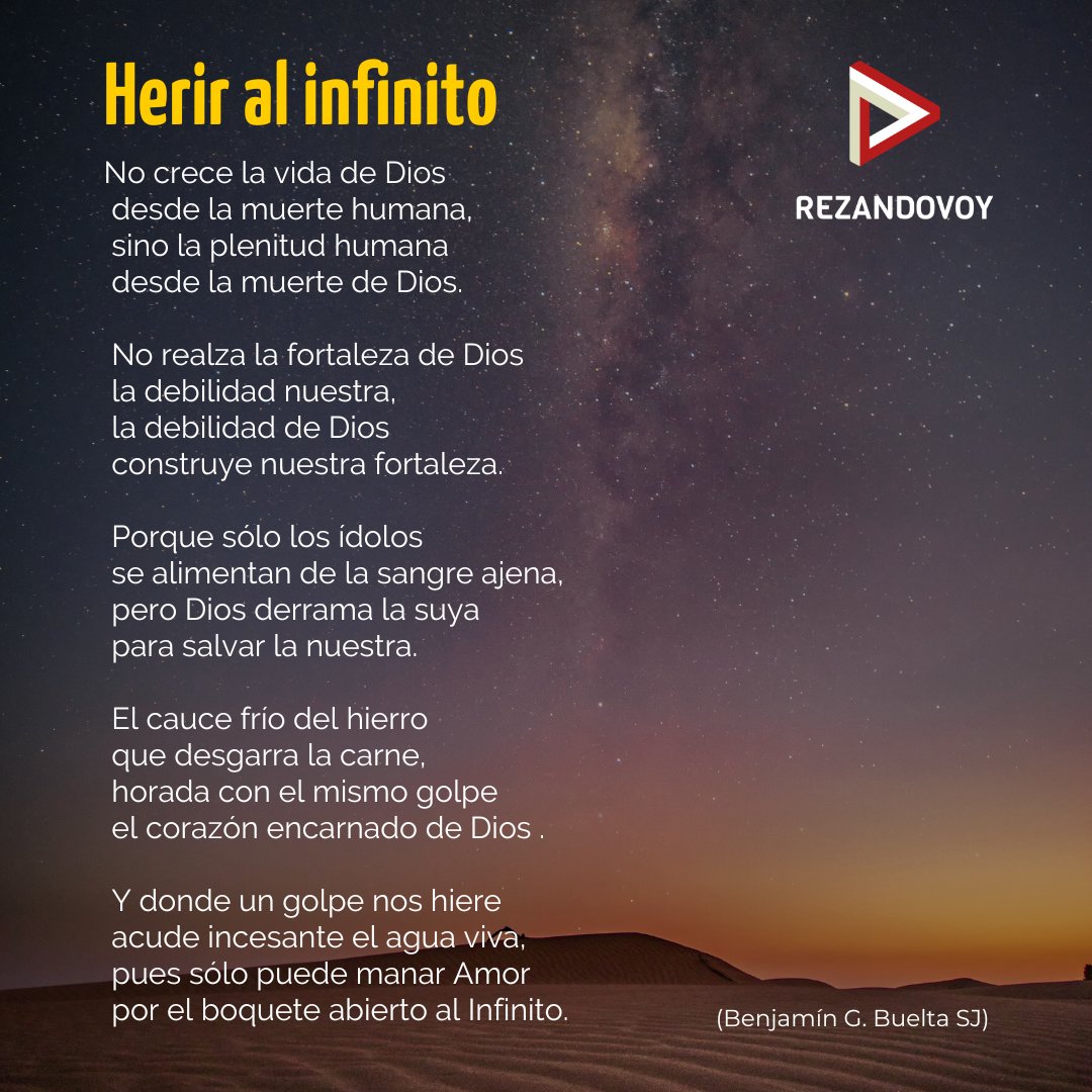 JesuitasESP's tweet photo. No crece la vida de Dios
desde la muerte humana,
sino la plenitud humana
desde la muerte de Dios. https://t.co/qJch89FihE