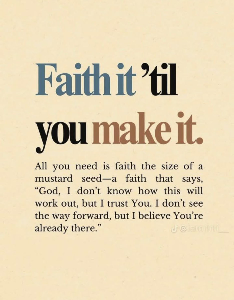 Faith it.