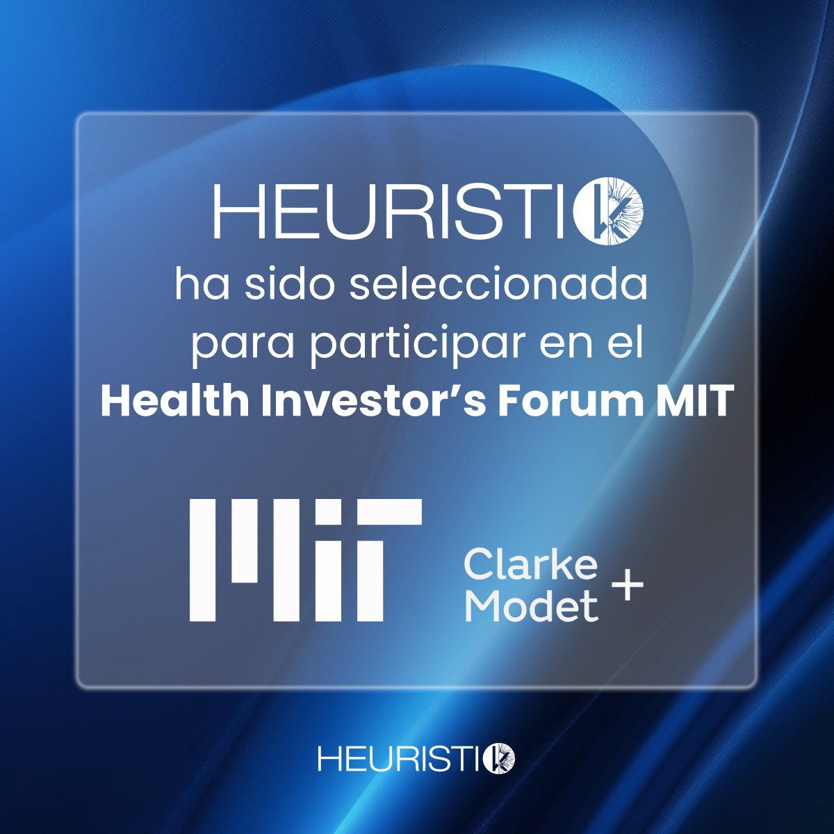 <a href="/HeuristikHealth/">Heuristik Health</a>  has been selected to participate in the Health Investor's forum on September 18th in the <a href="/frdelpino/">Fundación Rafael del Pino</a>  #Madrid 

We only have a small ticket available to close the round, so if you are around DM me.

I would personally like to thank <a href="/clarkemodet/">ClarkeModet</a>  for selecting us.