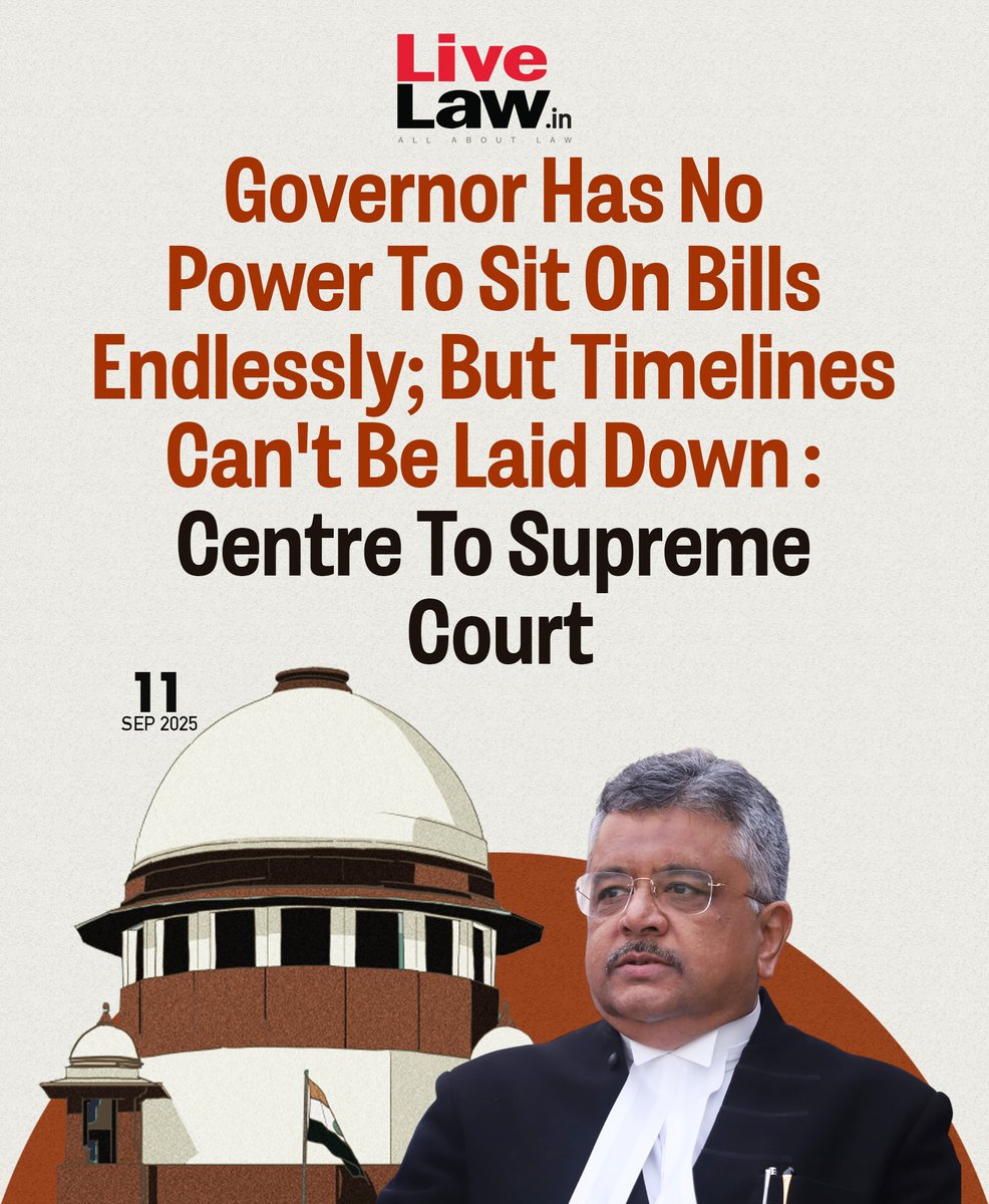 LiveLawIndia's tweet image. On the last day of the hearing of the Presidential Reference, the Solicitor General of India told the Supreme Court that Governors cannot sit on Bills endlessly.
Read more: bitl.to/53M5
#SupremeCourt #Governors #PresidentialReference