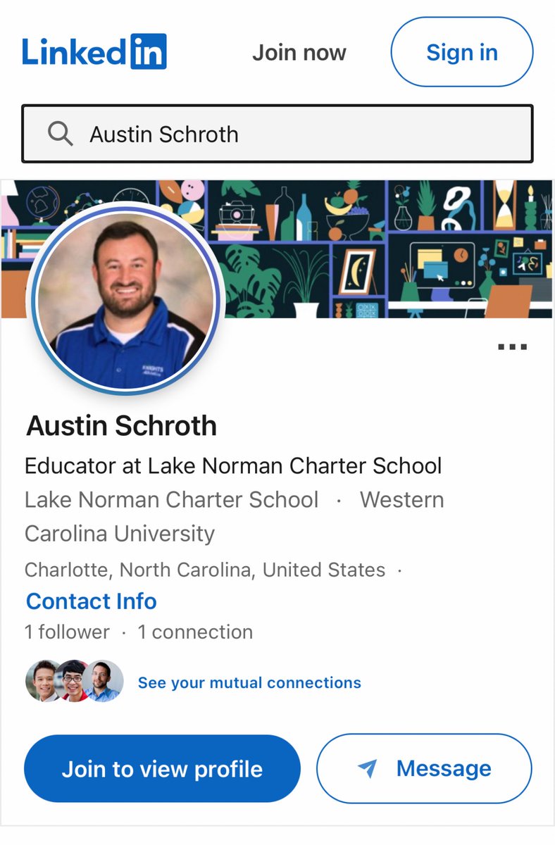 camhigby's tweet image. Austin Schroth, a teacher at Lake Norman charter school in Huntersville, NC, reportedly shared photos on Facebook mocking Charlie Kirk according to a tipster. 

“Go straight to hell asshole” 

He apparently deleted the post and his Facebook.