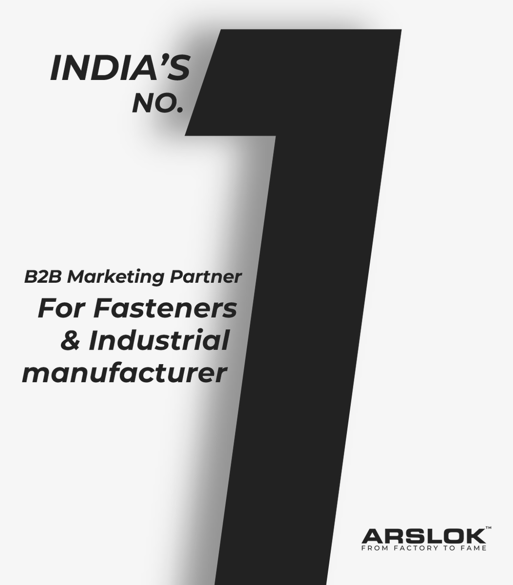 Arslok's tweet photo. Arslok isn’t just marketing — it’s transformation.

#FastenerIndustry #FastenerManufacturer #Fasteners #B2BMarketing #IndustrialGrowth #FromFactoryToFame #Arslok #FastenerBusiness #ManufacturingMarketing #B2BLeadGeneration #FastenerExports #BrandAuthority https://t.co/YBKgoXCfpR