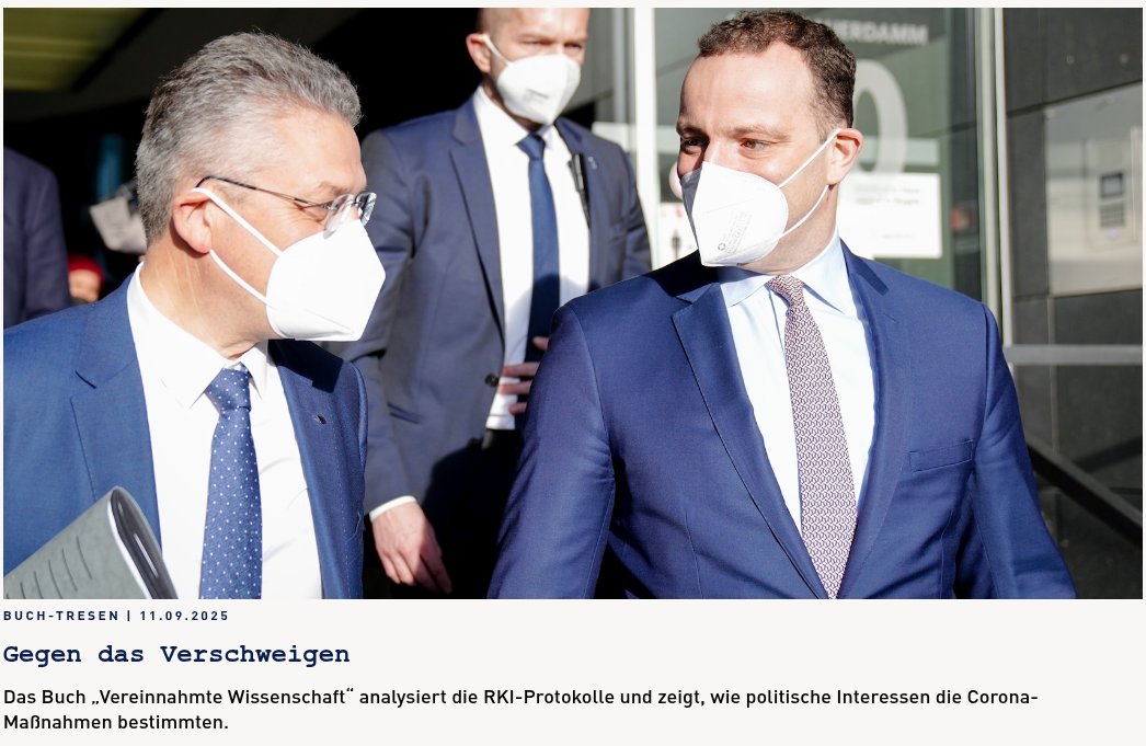 «Alle, die ein ehrliches Interesse an der Aufarbeitung der Corona-Jahre haben, finden hier ein Zeitzeugnis, das die Vorgänge und Zuständigkeiten namentlich und mit kalendarischer Einordnung bereitstellt. Ich empfehle es jedem interessierten Bürger und dringend allen Ärzten. Es