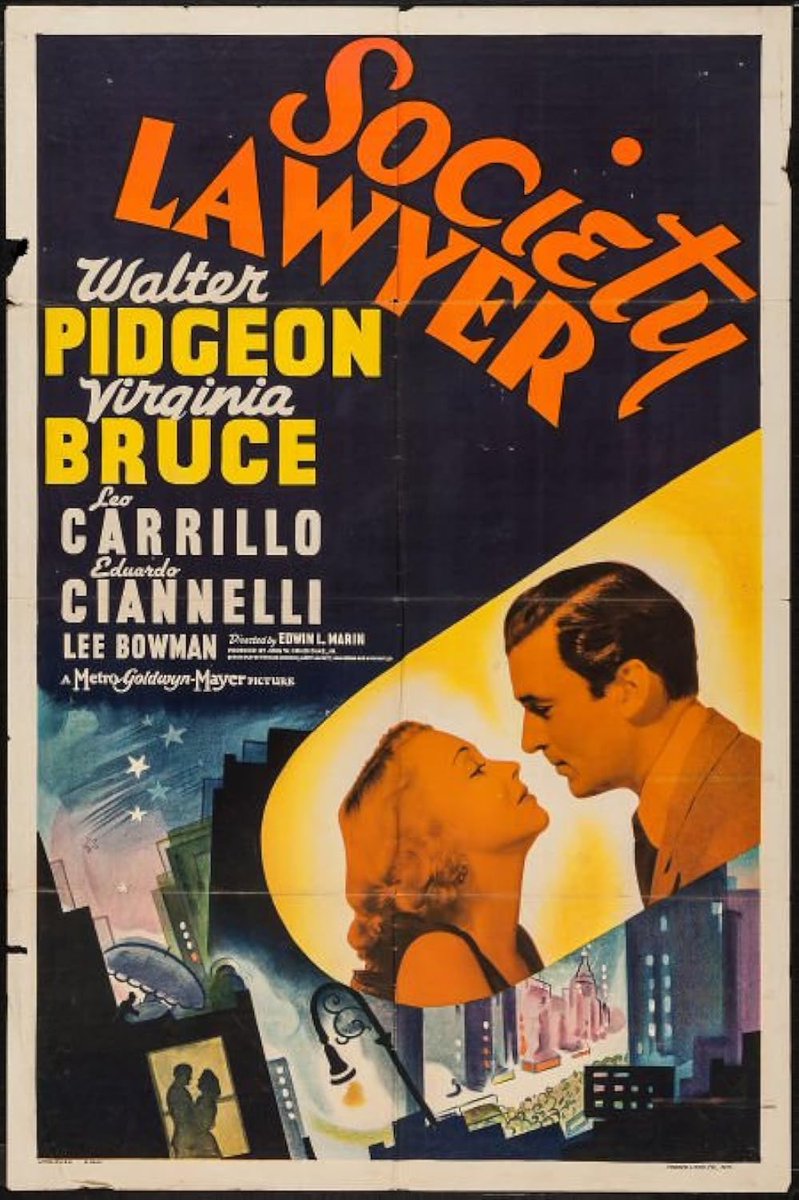 FrankMalfitano's tweet photo. FILM OF THE DAY: Smoothly handled 1939 remake of superior PENTHOUSE (of just 6 years earlier) with👏 cast about slick lawyer #WalterPdgeon trying to save friend from murder charge, setup by gangster #VirginiaBruce #LeoCarrillo #EduardoCiannelli #EdBrophy #LeeBowman #HerbertMundin https://t.co/PTFy9TaBmL