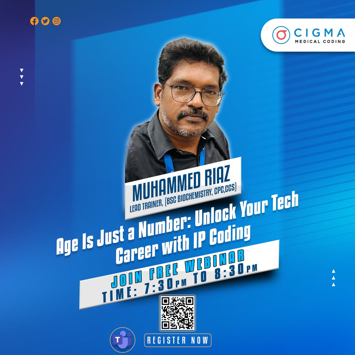 cigmahealthcare's tweet image. Free Webinar Alert!
Age Is Just a Number: Unlock Your Tech Career with IP Coding

📅 Date: September 13th (Saturday)
🕢 Time: 7:30 PM – 8:30 PM
💻 Platform: Microsoft Teams

Register Now: forms.gle/uQPqZYSYUgTbYy…

#FreeWebinar #MedicalCoding #IPCoding #CigmaMedicalCoding