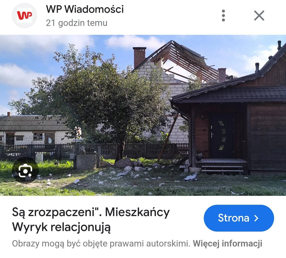 coolfonpl's tweet photo. Ale jaja. 
Ten do, w który uderzył dron już raz był zniszczony, przez wichurę.
I to dokładnie w ten sam sposób... 🧐

Ale mają pecha 😏 https://t.co/ACE9cuWjih