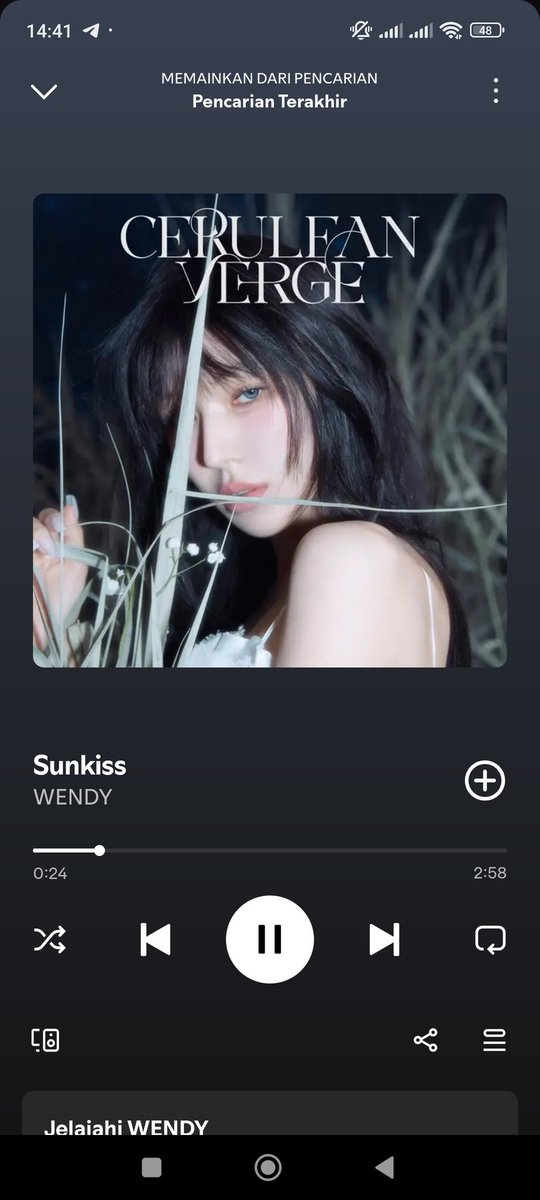 Terimakasih banyak tim <a href="/wendysupportINA/">WENDY Fan Support INA</a>  🙏 🩵

Let's go.. Makin semangat untuk stream album baru powerful vocalist kita.. *Cerulean Verge* 🔥🎸💯

#Sunkiss_OutNow 
#Sunkiss날아올라웬 #WENDY #웬디 <a href="/WENDY_offcl/">WENDY</a> #CeruleanVerge