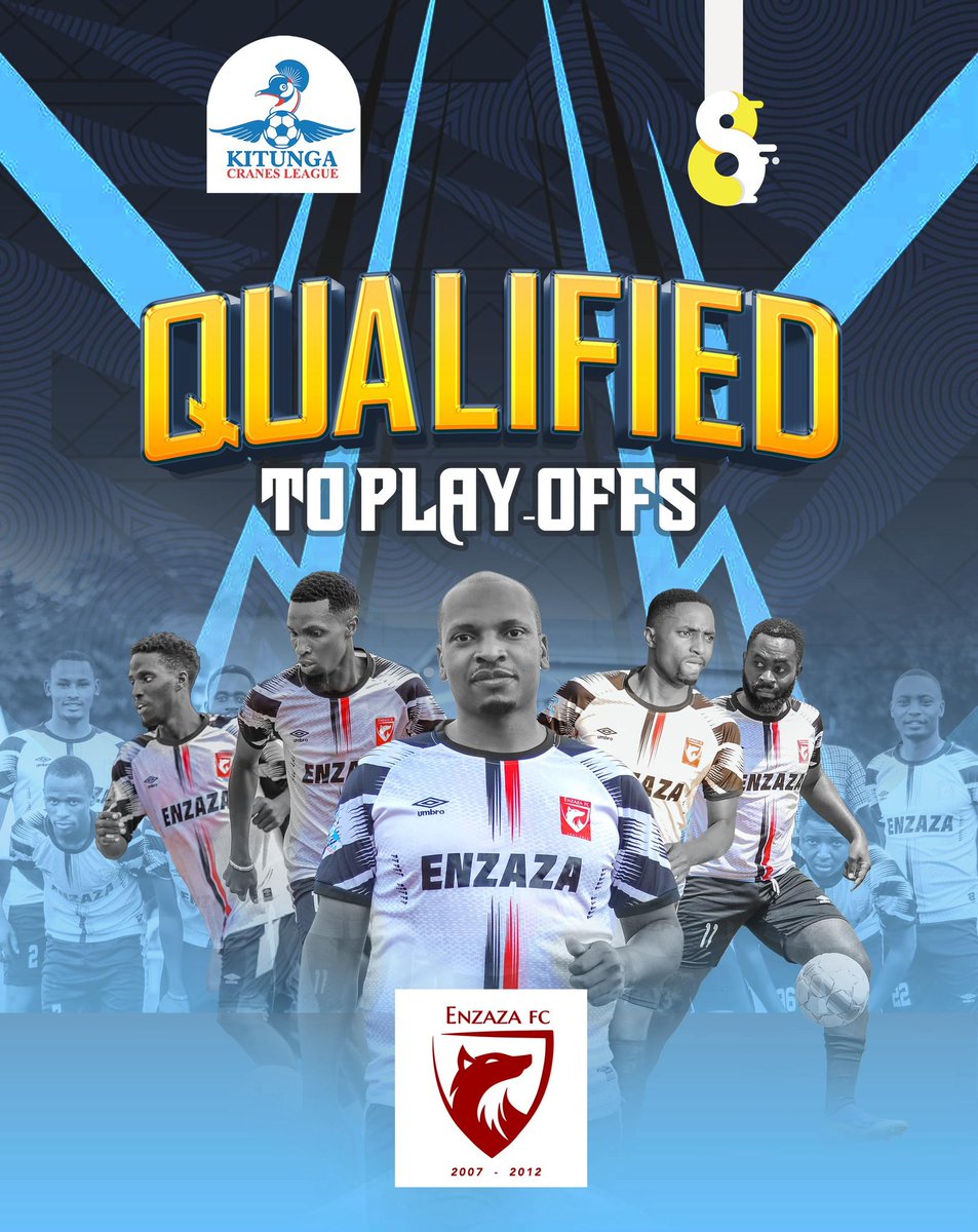 KitungaLeague's tweet photo. Congratulations ๐พ๐
@EnzazaF sealed off a playoff spot after putting five past the Blues Foxes on a last match day of the season.
We wish all the best in the Playoffs ๐๐ฝ๐ฅณ
#KLS8
#KitungaLeague https://t.co/nRAVxQrrDO