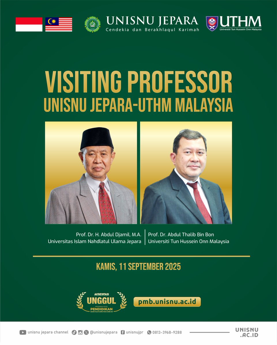 Alhamdulillah semoga berkah bagi UNISNU JEPARA semakin memacu untuk melaksanakan tridharma PT level internasional. 11-09-2025