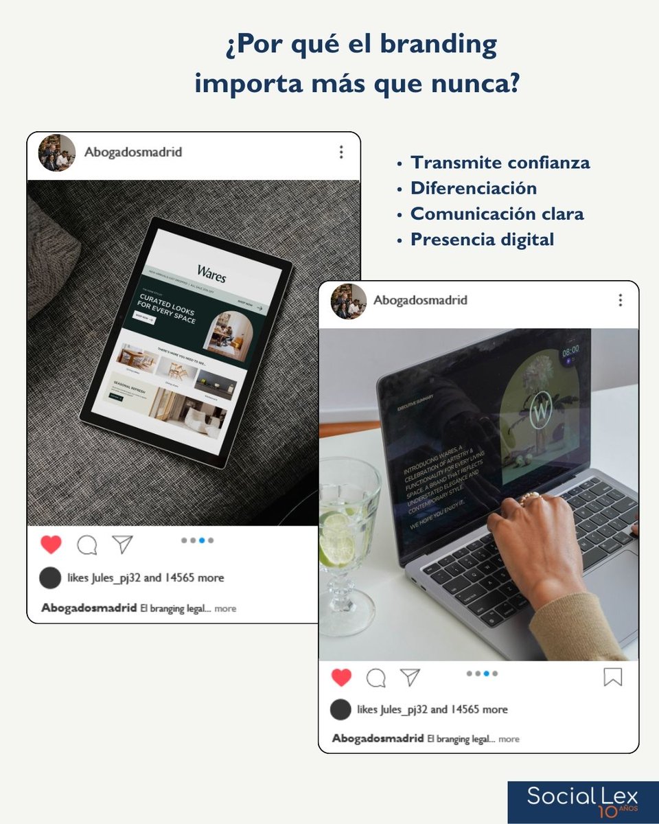 Hoy el branding es más crucial que nunca.

No es solo un logo bonito.

Tres claves para un branding ganador:

Imagen visual profesional y coherente
Mensajes claros y diferentes
Presencia activa en web y redes sociales.

¡Haz que te recuerden y te elijan cada día!