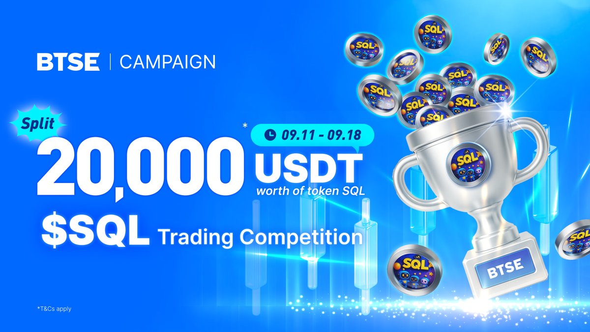 BTSE (@btse_official) on Twitter photo The $SQL Trading Campaign is LIVE! 🎮
We’ve partnered with <a href="/SQLegends/">StakeQuest Legends</a> to bring you an exciting chance to trade and win big. 🎁
🎰 Trade now and compete for your share of a 20,000 USDT worth of $SQL!
🔗 Don’t wait—find all the details in the link below
btse.com/en/events/SQL-… The $SQL Trading Campaign is LIVE! 🎮
We’ve partnered with <a href="/SQLegends/">StakeQuest Legends</a> to bring you an exciting chance to trade and win big. 🎁
🎰 Trade now and compete for your share of a 20,000 USDT worth of $SQL!
🔗 Don’t wait—find all the details in the link below
btse.com/en/events/SQL-…