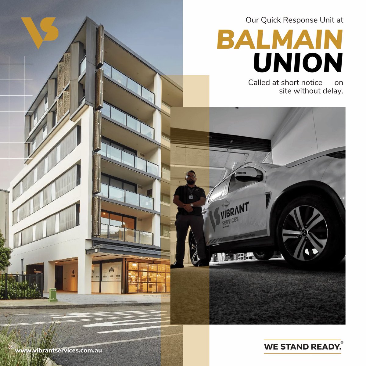 ⏱️ Standing ready when it matters most.
Our Vibrant Team responded at short notice to an urgent job at Balmain Union — delivering prompt support and leaving a very satisfied client.

#VIBRANT #SecuritySolutions #ClientFirst #WeStandReady #TrustedPartner