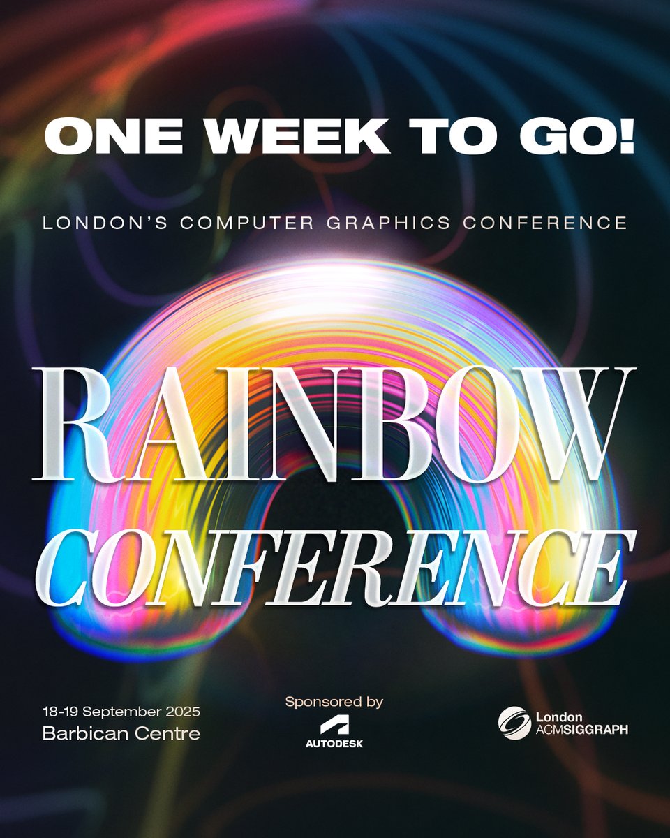 One week to go till Rainbow Conference 🌈! Check out our program at

london.siggraph.org/rainbow-confer…

Conference is sponsored by <a href="/autodesk/">Autodesk</a>