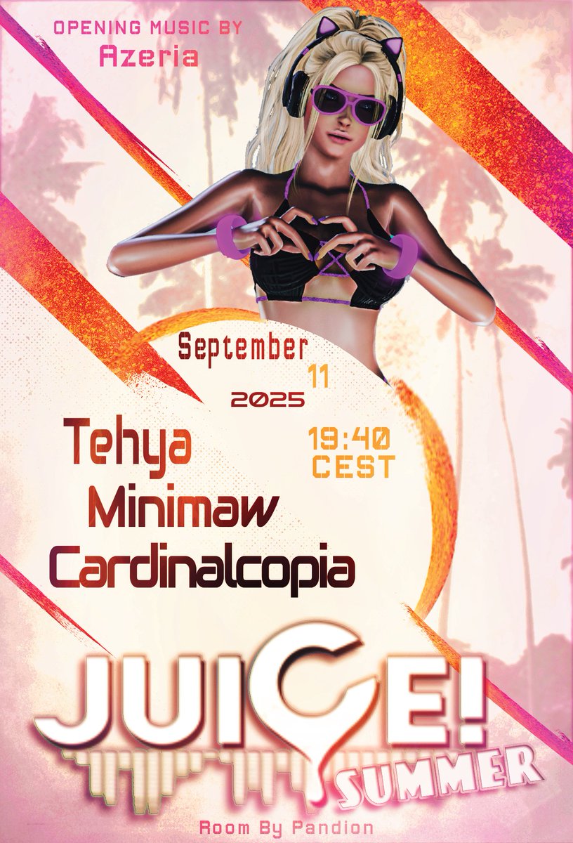 📢 Taste the Summer on JuiCe! day 🌞🧃

Enjoy energetic tunes from fantastic live DJs, meet good people, and feel the summer vibe ❤️🧡🤍

Chat, laugh, flirt, explore, and dance there's no tomorrow 💃🕺 

We are looking forward to partying with you in JuiCe! ✺ ടಲ൹൹Єર 🏝️

Doors