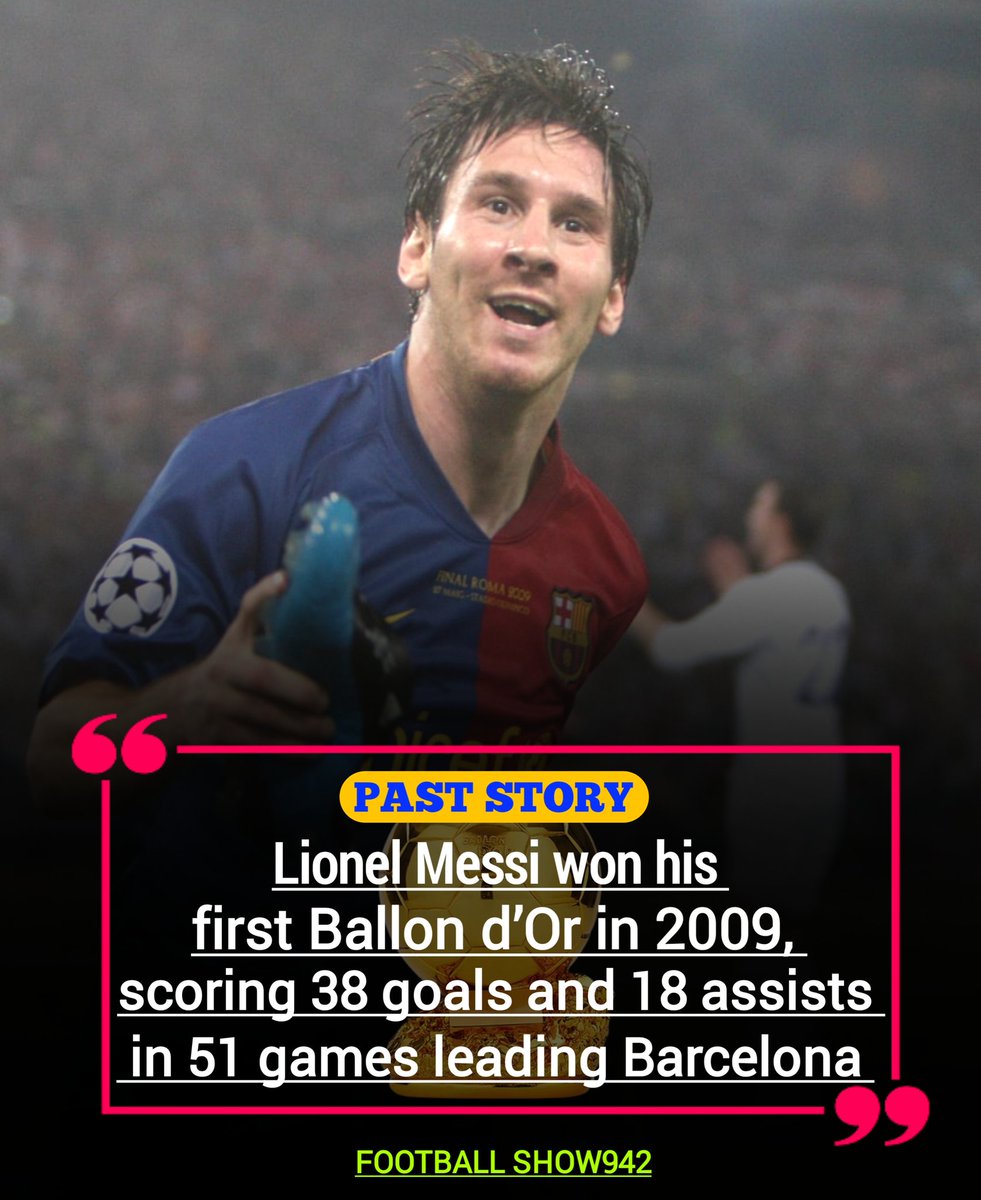 footballshow145's tweet image. 🚨Lionel Messi won his first Ballon D'OR in 2009 leading Barcelona
#messi #barcelona #barcelonafc #BallondOr #football #explore