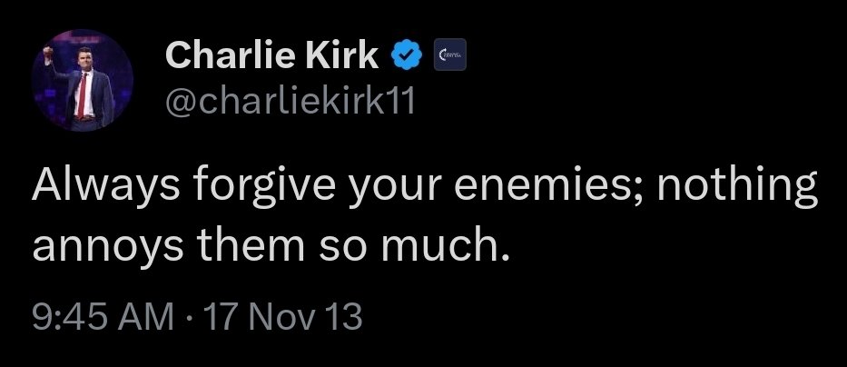 Charlie Kirk with good advice even from the afterlife.