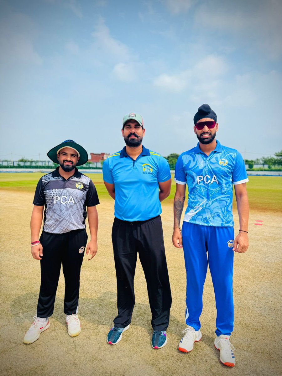 pcacricket's tweet photo. Toss: PCA Grey elect to field vs PCA Blue.
Captains — Grey: Prabhsimran Singh | Blue: Harpreet Brar.
Watch LIVE on YouTube: https://t.co/C1E936RgKN
#MaharajaRanjitSinghCup #PunjabCricket #PCAGrey #PCABlue #T20Cricket https://t.co/Qm8Y5GO5gS