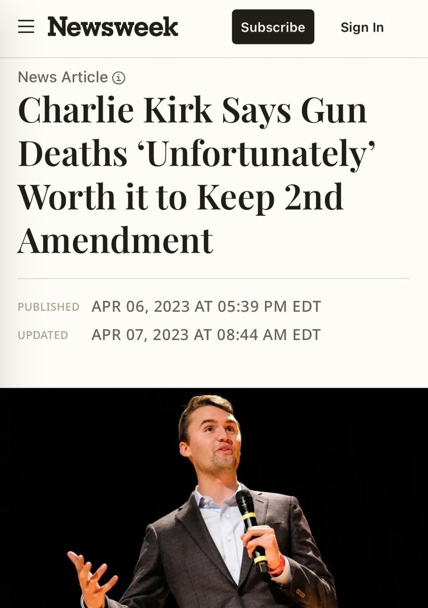 Charlie Kirk was a piece of shit.
He went out with a racist dogwhistle on his lips.
His legacy is one of violent intolerance.
Live by the sword bitch....