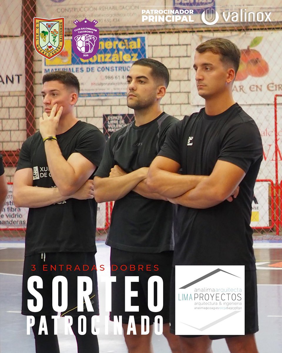 ⏰Chega a hora de poñerse serios!

Da man de Lima Proyectos, sorteamos 3 entradas dobres para que vivas o partido do Valinox Novás🙌🏻

👉🏼Queres unha?Só tes que ir a nosa conta de Instagram o Facebook

✅Compartir esta publicación
✅Mencionar nos comentarios a quen levarías contigo