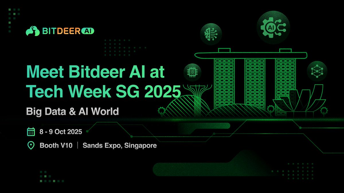 Bitdeer_AI's tweet image. We’re excited to be back at Big Data &amp;amp; AI World 2025 this October as a Gold Partner！

Visit us at Booth V10 to explore our latest #AI solutions and autonomous agents, experience cutting-edge GPU computing power, and unlock exclusive on-site offers.

Connect with our team and…