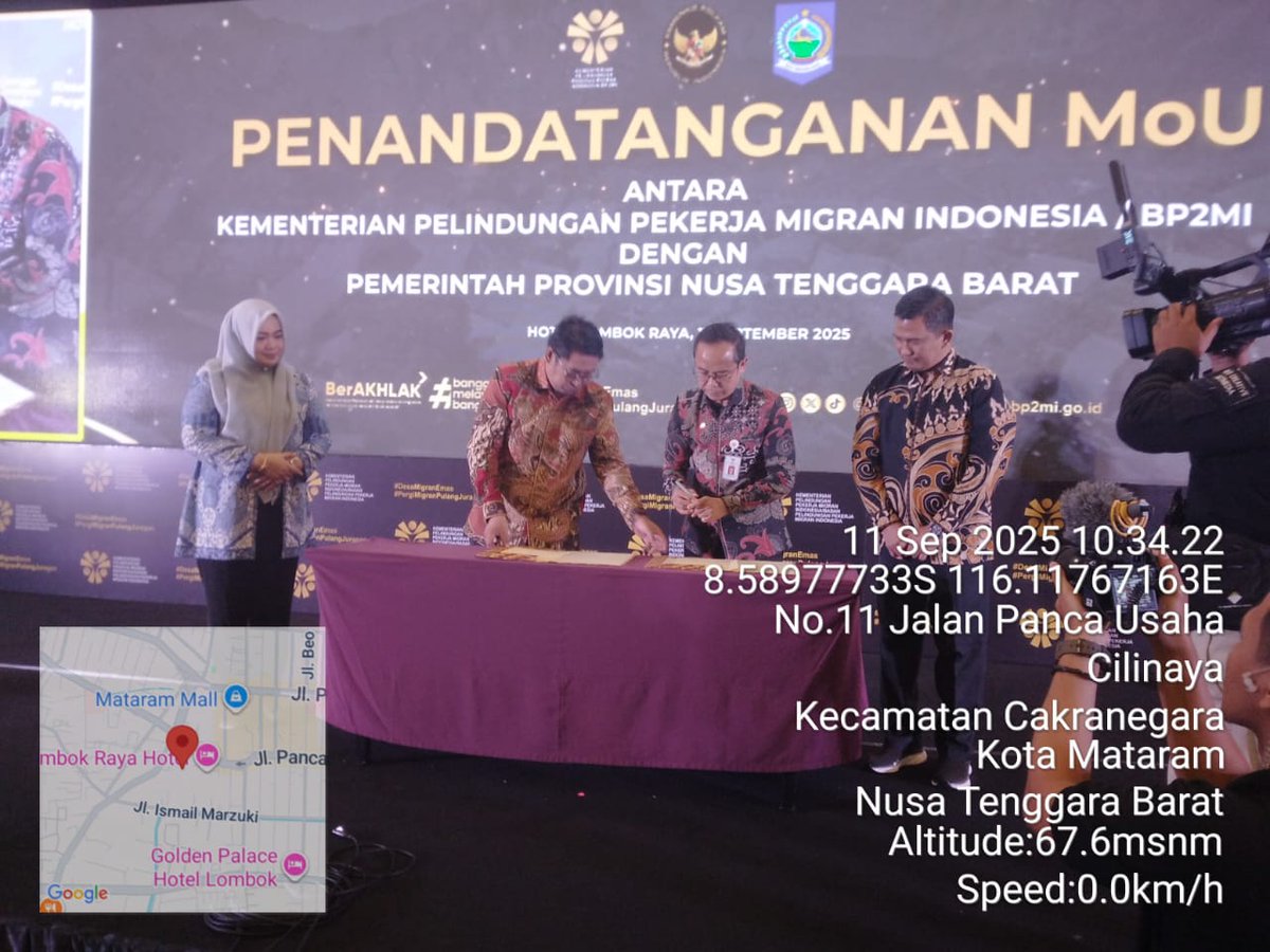 Ajun_Sing79's tweet photo. LOUNCHING DESA MIGRAN EMAS, Penandatangan PKS Dirjen KP2MI dgn Kepala BPSDM PMDDT di Lombok NTB
#DesaMigranEmas
#BangunDesaBangunIndonesia https://t.co/KavO0mTac9