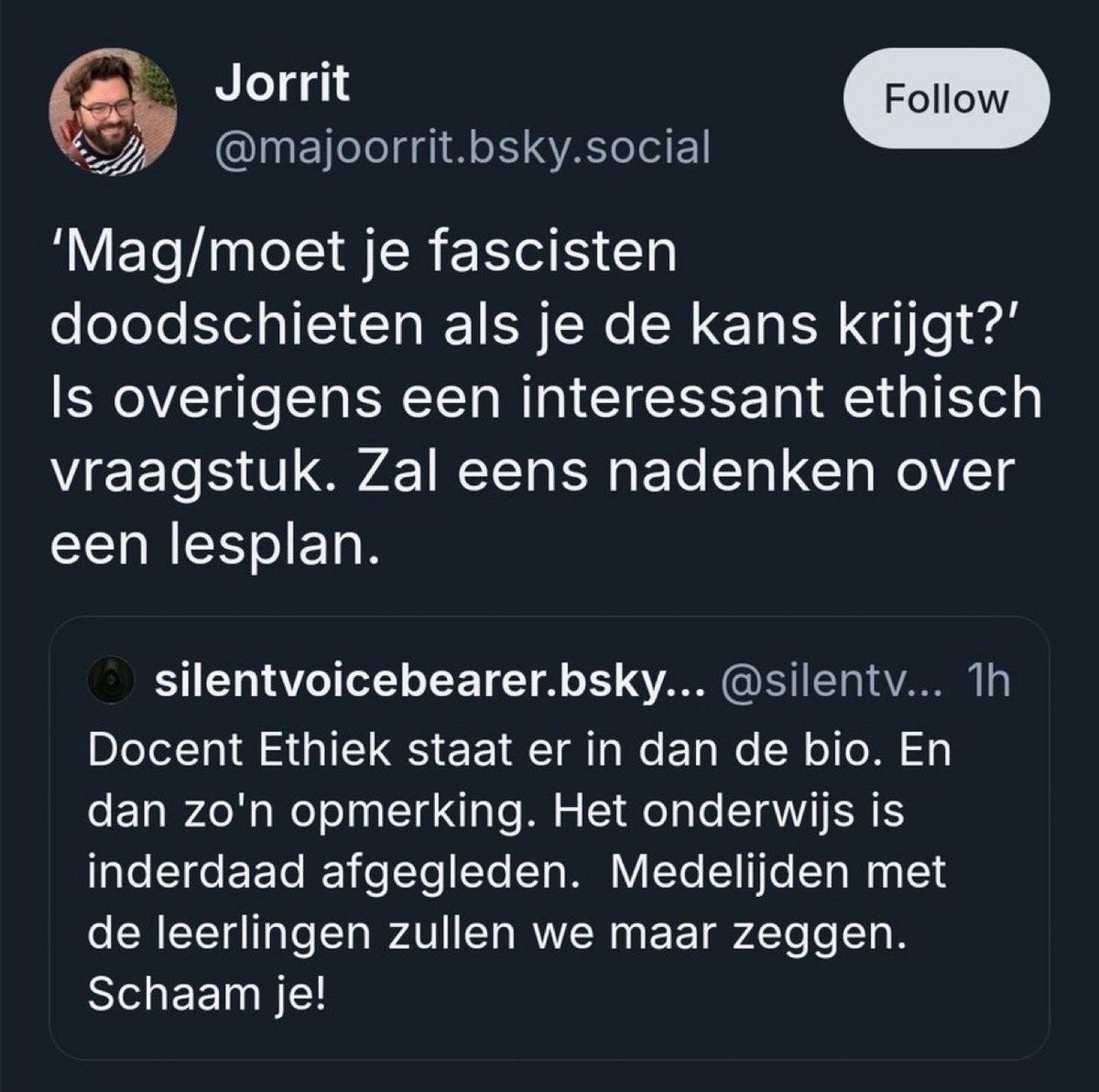 #OM kijken jullie even mee?
De volgende Volkert van Der Graaf is namelijk opgestaan, onder het mom :  " leraar"

Doe iets!

#Linksextremisten 
#RadicaalLinks