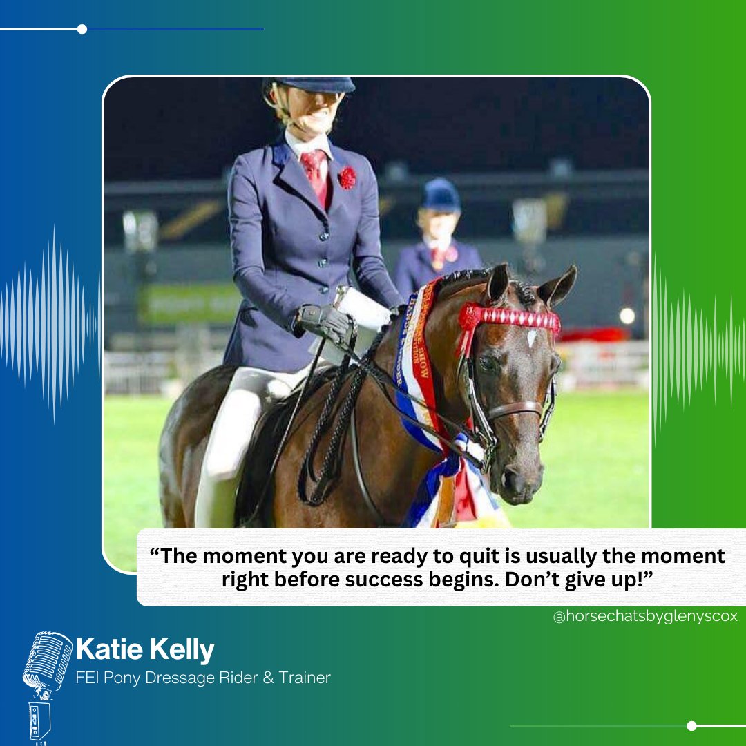 ‘The moment you are ready to quit is usually the moment right before success begins.’ – Katie Kelly. 

Hear her journey producing champions &amp; teaching kids through ponies, camps &amp; comps. 

🎧 Listen: horsechats.com/katiekelly/

#horsechats