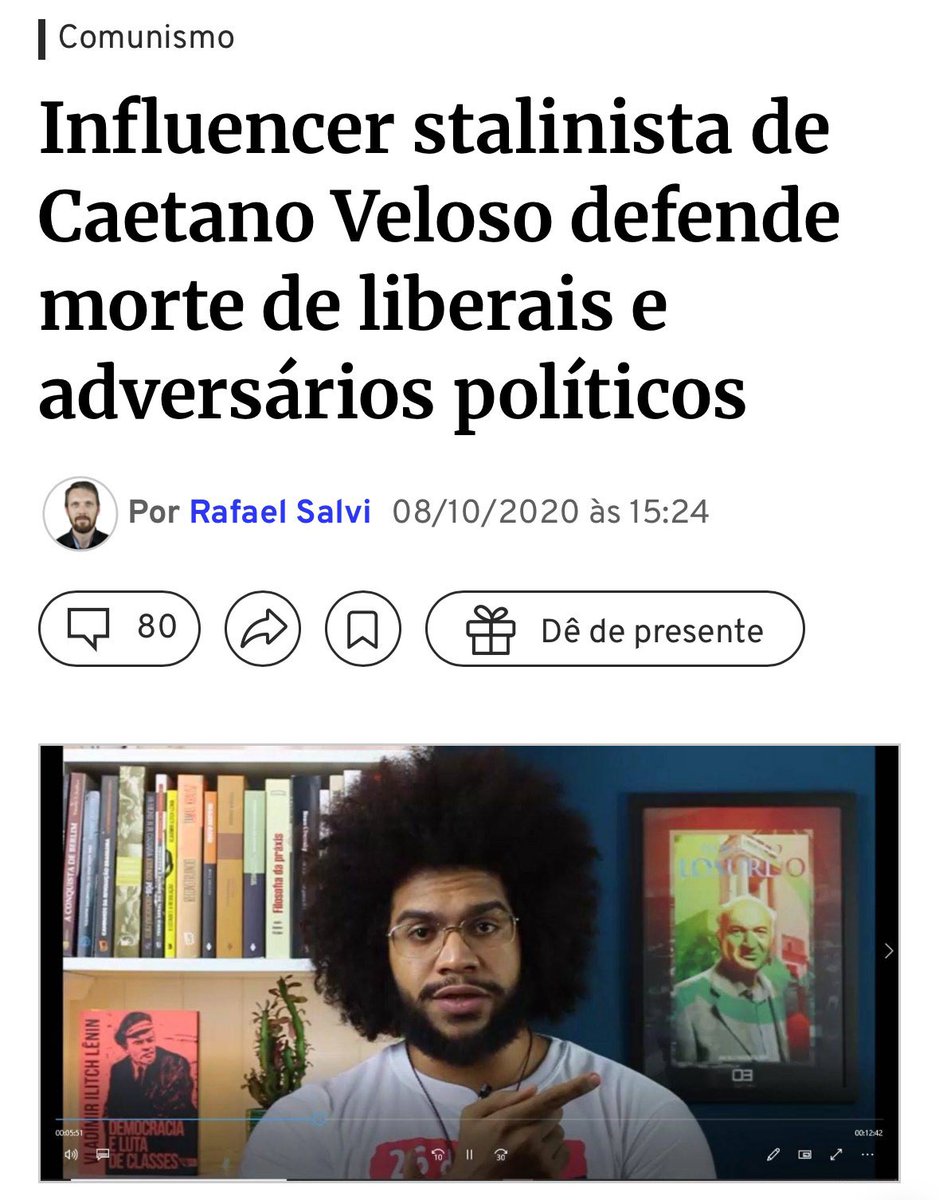 nineborg's tweet photo. A esquerda mata ou deseja a morte dos seus adversários.
< Não nos esqueçamos que o jornalista que trabalhava com Alex Jones também foi assassinado na porta de casa ha alguns meses. >

Não se trata de demonizar/romantizar um lado, se trata de afirmar categoricamente que a esquerda tem o direito de existir como um grupo legítimo, e a direita, não.
Por isso, usam extrema na frente para se referir à direita.
Por isso, falam abertamente de paredão, fuzil, pá e cova para a direita.
Por isso, expulsam e agridem palestrantes de direita nas universidades.

O que eles estão dizendo é: você não pode existir, você não pode circular, você não pode abrir a boca, você só presta morto.

Sim, a direita não é santa, mas a esquerda MATA OU DEFENDE A MORTE quando contrariada. Só ela pode existir.