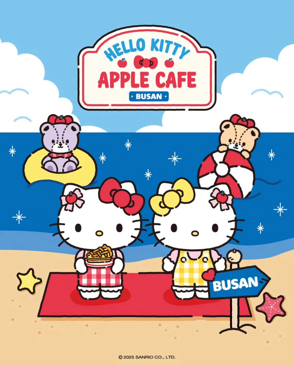 釜山にもハローキティアップルカフェが誕生🍎🎀 明洞店めちゃめちゃ