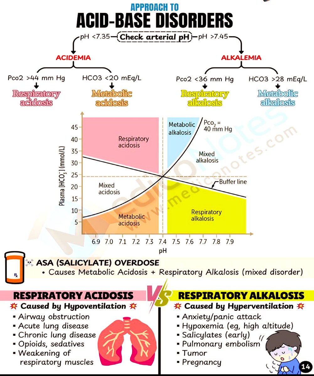 DrPharmDMDTh's tweet image. Acid Base Disorder