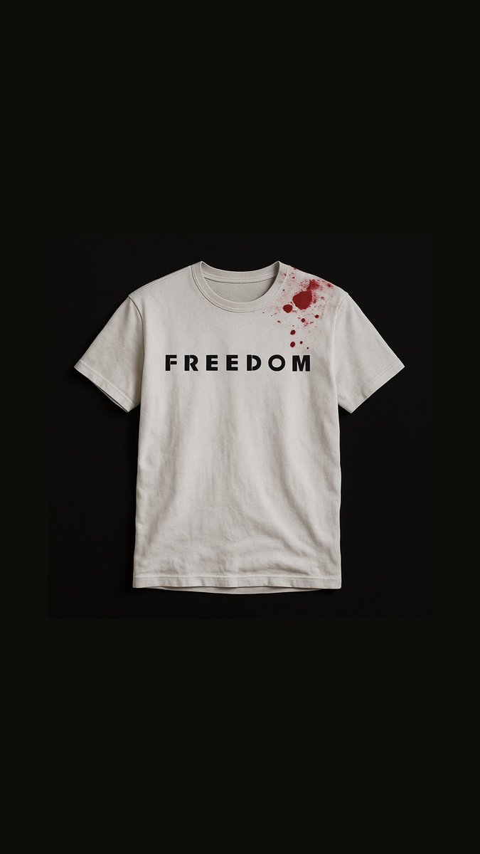 thinkergr's tweet photo. Charlie Kirk was assassinated wearing a white T-shirt with one word: Freedom.

He stood for free speech the right to speak because we disagree, not despite it. When dialogue dies, violence takes over.

Condemning his ideas instead of his assassination is complicity.

#CharlieKirk https://t.co/67efeNRCre