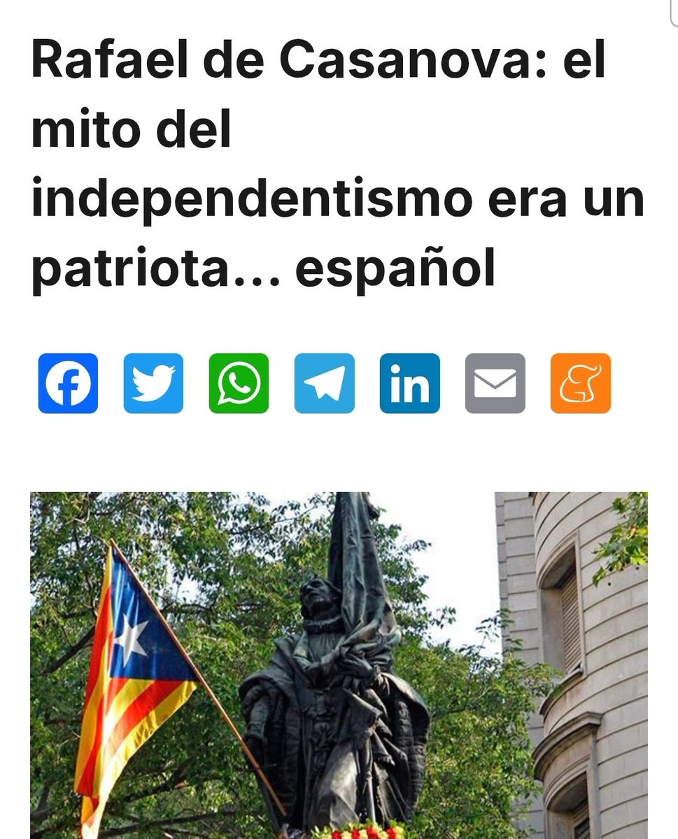 LSCat_USA's tweet image. Hoy es 11 de septiembre, Diada de Cataluña, un festivo del que se adueñaron los separatistas y sólo participan ellos. Y al que le ofrendan flores, Rafael Casanova, no fue separatista, fue un patriota español y es otra mentira que el separatismo se inventó!
#LaSilenciosaCat