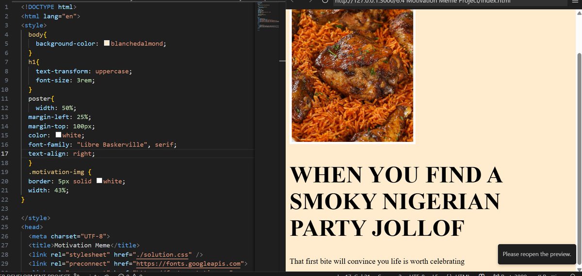 RuthVictory7's tweet image. I think my acc is Shadow banned... But if you can see this... Pls, view my first Box model poster project which is live here:
ruthie6000.github.io/HTML-CSS-FOOD-…
Feel free to drop your thoughts in the comment section.
#CSSbeginner #HTML
