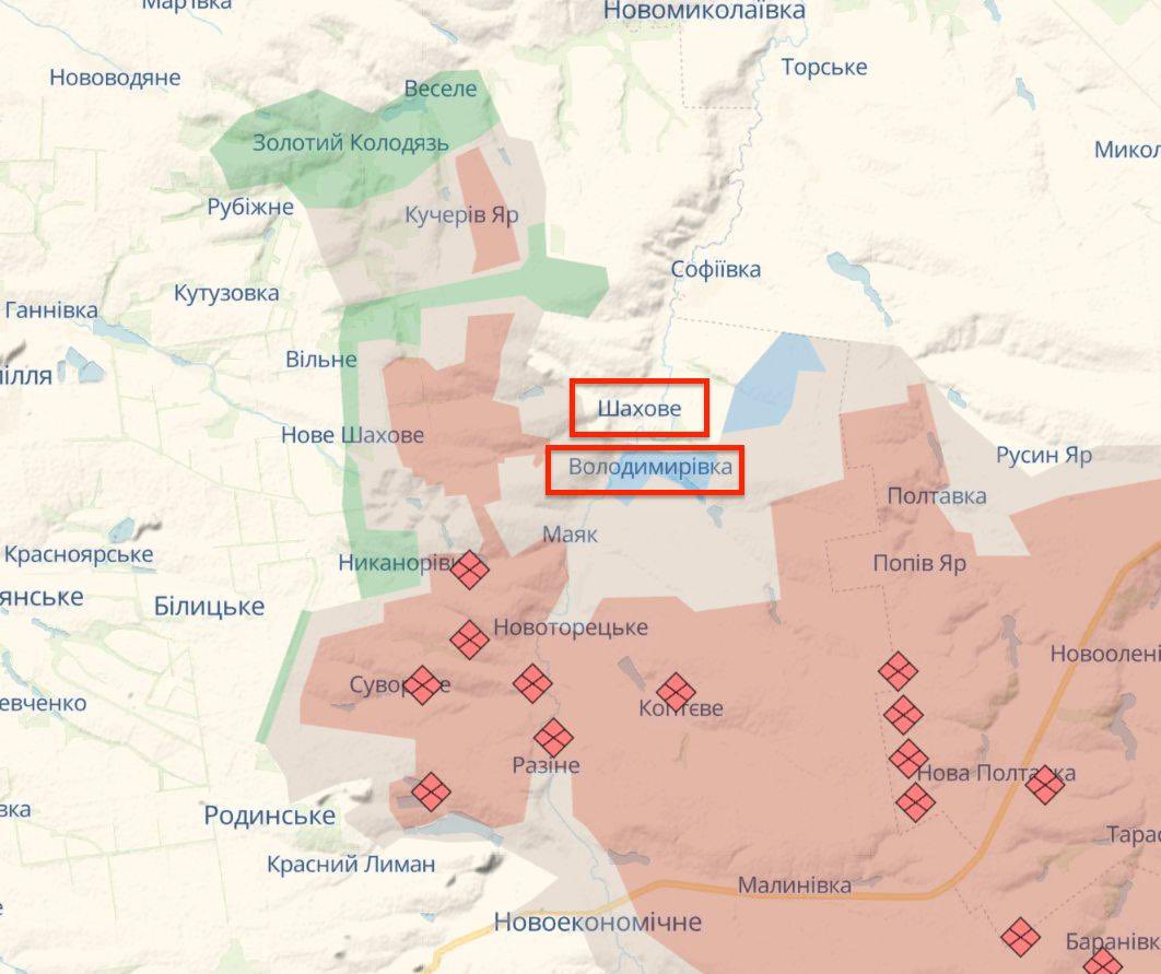 🇺🇦 Ukrainian Defense Forces repulse enemy near Volodymyrivka and Shakhove, - DeepState