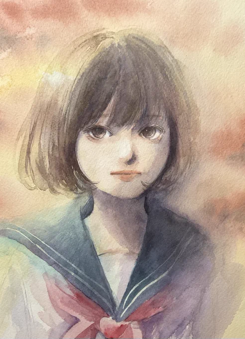 何も聞かない #透明水彩