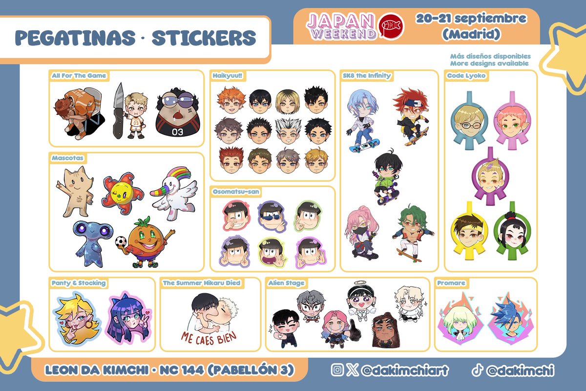 <a href="/JW_Arte/">JW Art</a> hola! yo soy Leon y estaré en el NC 144, pabellón 3 🫧 llevo merch de Love and Deepspace, AFTG, manhwa BL, VTubers, ALNST, anime y videojuegos varios 👀

dejo el mapa con mi ubicación abajo, y también acepto reservas por MD hasta el miércoles! nos vemos pronto ✨