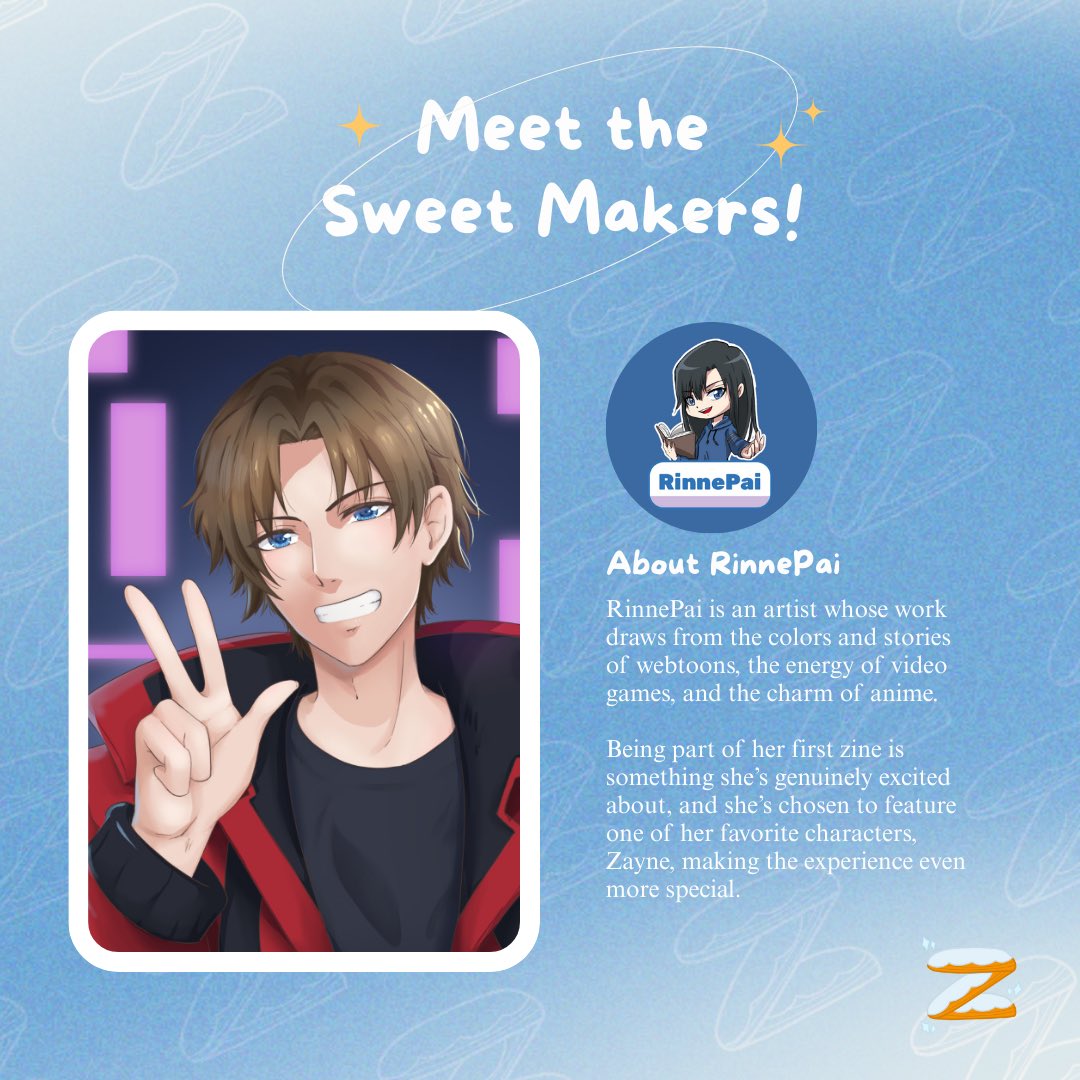 ❄️ Today we’re serving a triple scoop of talent: Mocchan, Rinnepai, and Juls! Each artist has whipped up a frosty masterpiece for Zayne’s celebration. 

Swipe through the showcase and follow ➡️ <a href="/mocchanii_san/">Mocchan || #VGenComms Open~!! 🇵🇭</a> <a href="/RinnePai/">Rinne | Ko-fi comms Open!</a> <a href="/uhnyon_art/">juls ⭐️ Cosmania FM04</a> #FrozenConfectionsFanZine